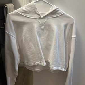 White cropped lululemon hoodie